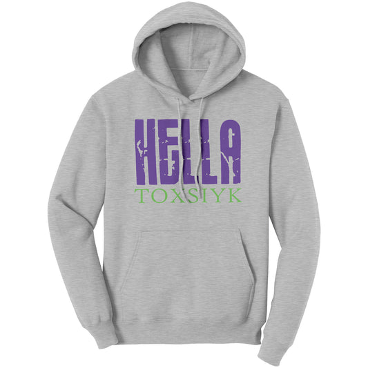 HELLA TOXSIYK 	 Port & Co Hoodie - Purple/ Green