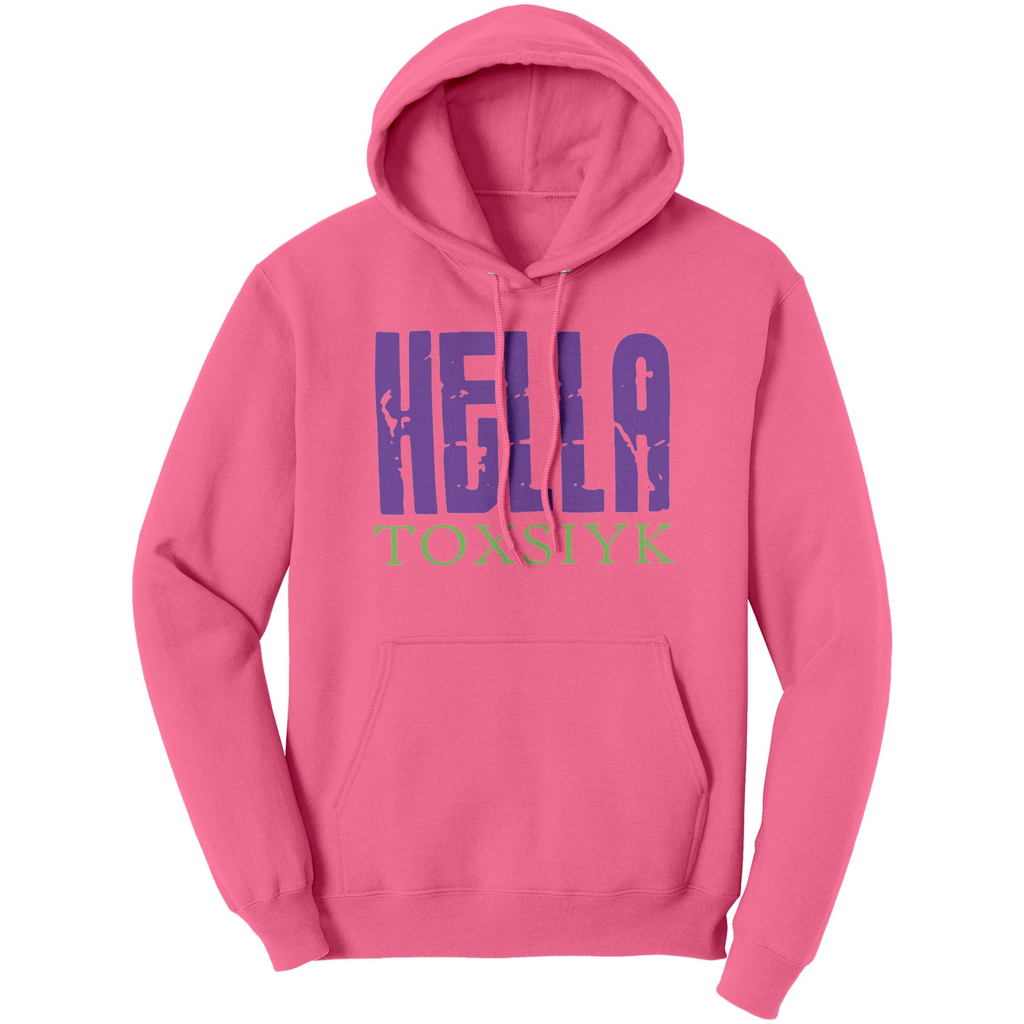 HELLA TOXSIYK 	 Port & Co Hoodie - Purple/ Green