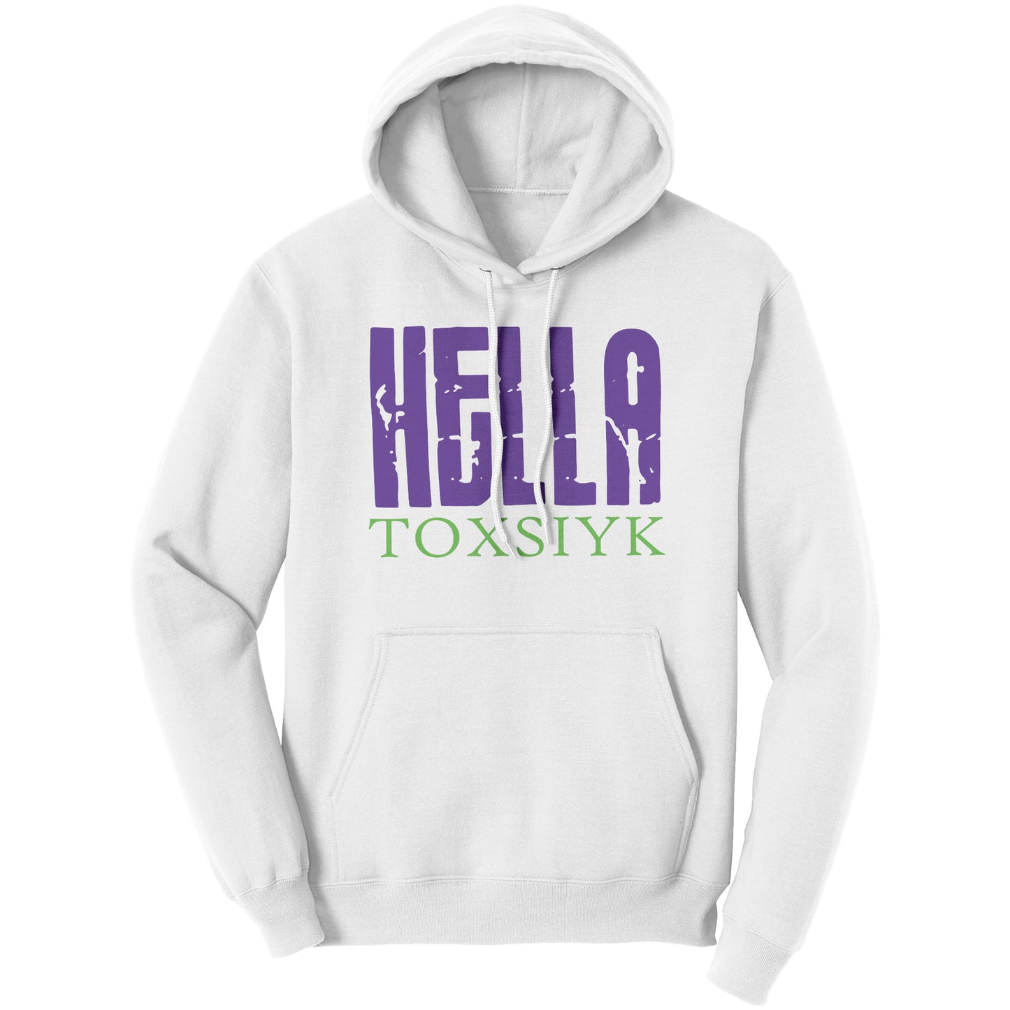 HELLA TOXSIYK 	 Port & Co Hoodie - Purple/ Green