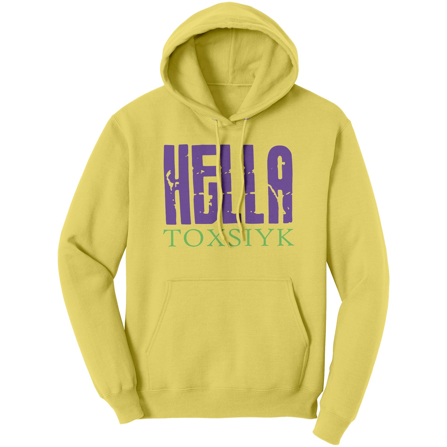 HELLA TOXSIYK 	 Port & Co Hoodie - Purple/ Green