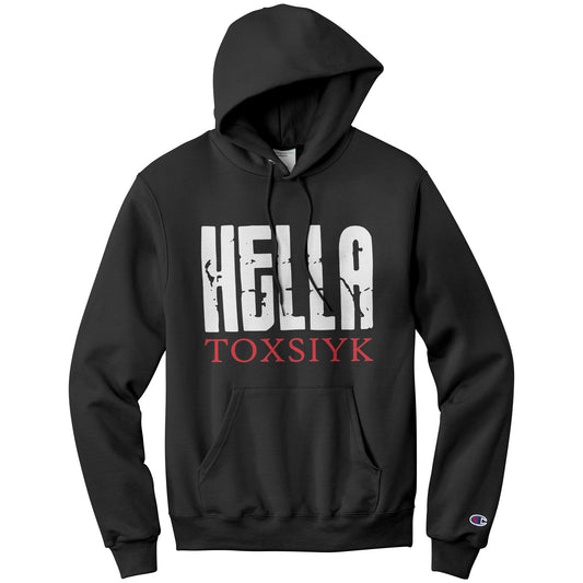 HELLA TOXSIYK White/Red Champion Hoodie