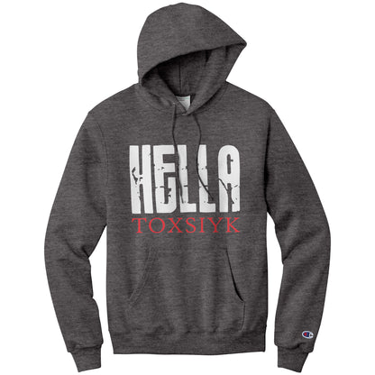 HELLA TOXSIYK White/Red Champion Hoodie